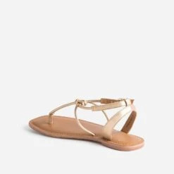 Sandale-tong TEXTO Dorée En Cuir Métallisé -Boutique Caprice WWWERM 10385760131 3