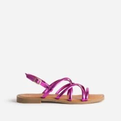 Sandale Plate TEXTO Rose Métallisé