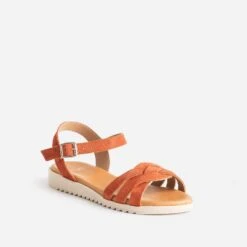 Sandale Orange En Cuir Velours -Boutique Caprice WWWERM 10385760311 1