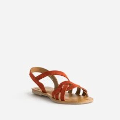 Sandale Orange Foncé En Cuir Velours -Boutique Caprice WWWERM 10385760403 1