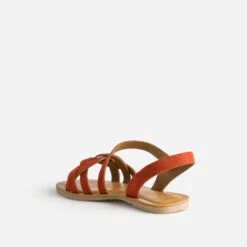 Sandale Orange Foncé En Cuir Velours -Boutique Caprice WWWERM 10385760403 3