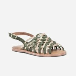 Sandale TEXTO Kaki Et Dorée En Cuir 10 Sandale TEXTO Kaki Et Dorée En Cuir -Boutique Caprice WWWERM 10385760414 1