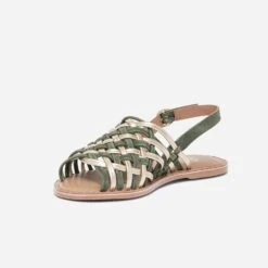 Sandale TEXTO Kaki Et Dorée En Cuir 11 Sandale TEXTO Kaki Et Dorée En Cuir -Boutique Caprice WWWERM 10385760414 2