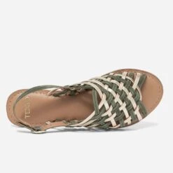 Sandale TEXTO Kaki Et Dorée En Cuir 12 Sandale TEXTO Kaki Et Dorée En Cuir -Boutique Caprice WWWERM 10385760414 3