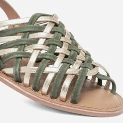 Sandale TEXTO Kaki Et Dorée En Cuir 13 Sandale TEXTO Kaki Et Dorée En Cuir -Boutique Caprice WWWERM 10385760414 4