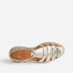 Sandale Dorée En Cuir à Brides Tressées -Boutique Caprice WWWERM 10385760486 4