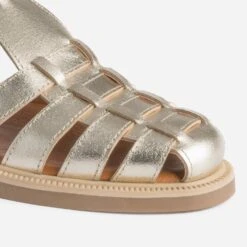 Sandale Dorée En Cuir à Brides Tressées -Boutique Caprice WWWERM 10385760486 5