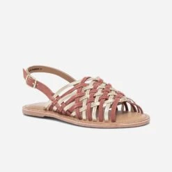 Sandale TEXTO Terracotta Et Dorée En Cuir -Boutique Caprice WWWERM 10385760606 1