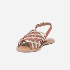 Sandale TEXTO Terracotta Et Dorée En Cuir -Boutique Caprice WWWERM 10385760606 2
