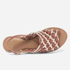 Sandale TEXTO Terracotta Et Dorée En Cuir -Boutique Caprice WWWERM 10385760606 3