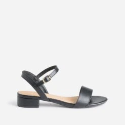 Sandale Noire à Petit Talon