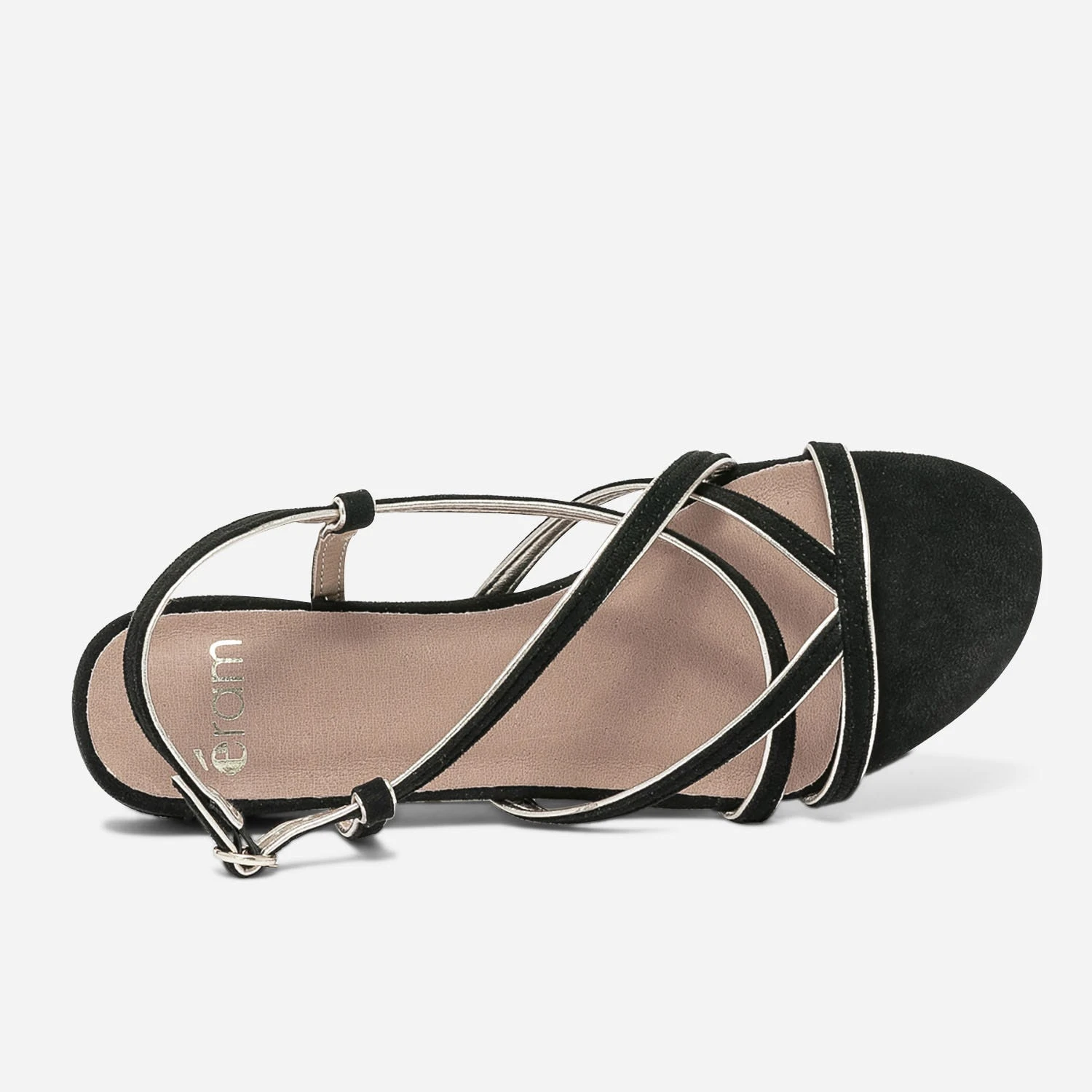 Sandale Noire Et Dorée à Petit Talon 7 Sandale Noire Et Dorée à Petit Talon – Image 5