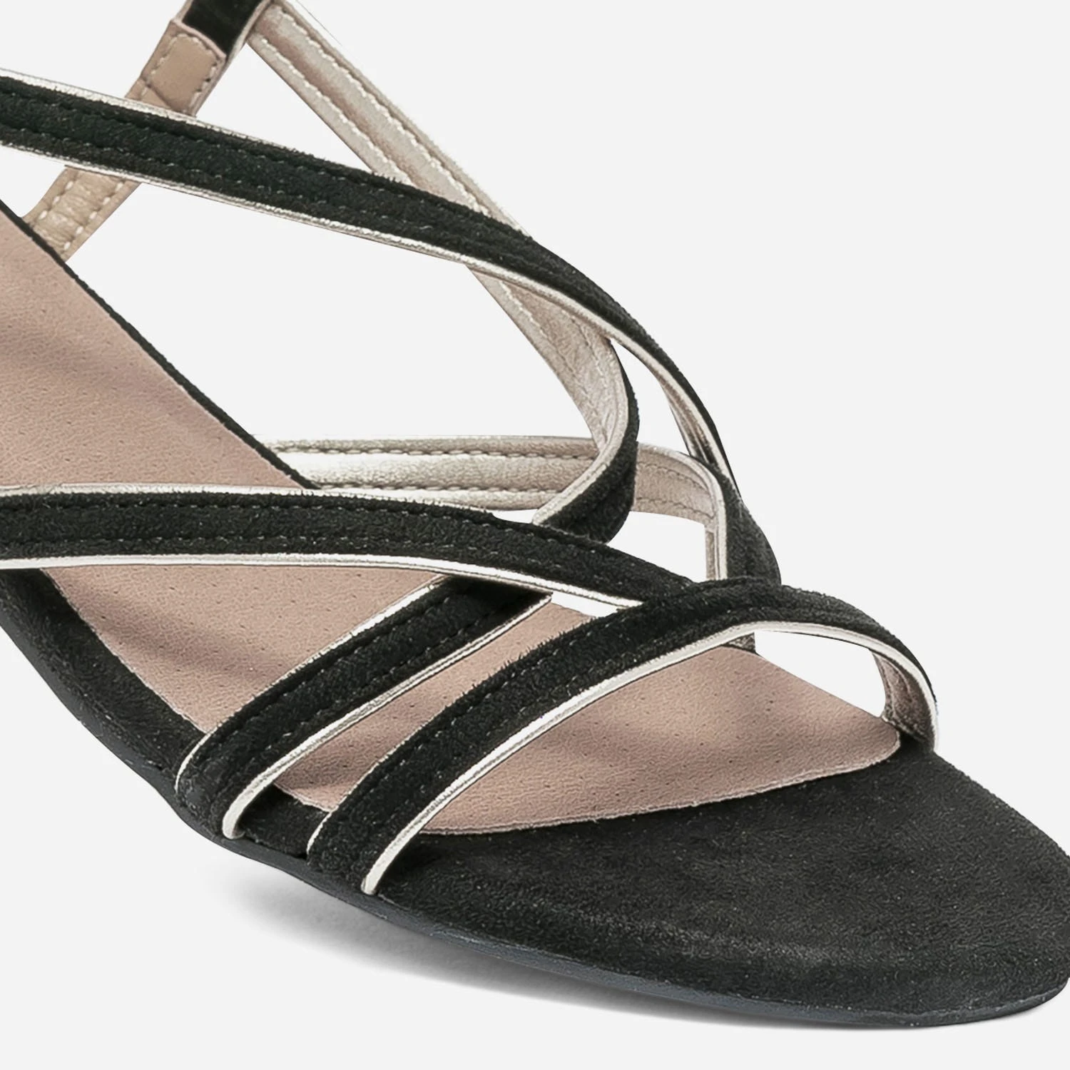 Sandale Noire Et Dorée à Petit Talon 8 Sandale Noire Et Dorée à Petit Talon – Image 6