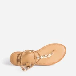 Sandale-tong TEXTO Marron En Cuir Velours à Coquillages 11 Sandale-tong TEXTO Marron En Cuir Velours à Coquillages -Boutique Caprice WWWERM 10385760948 4