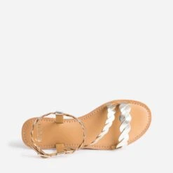 Sandale Or En Cuir à Brides Entrelacées -Boutique Caprice WWWERM 10385761112 4