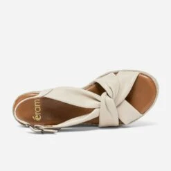 Sandale Compensée Beige En Cuir Souple -Boutique Caprice WWWERM 10385920273 3