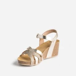 Sandale Compensée Anatomique Dorée En Cuir 10 Sandale Compensée Anatomique Dorée En Cuir -Boutique Caprice WWWERM 10385920287 2