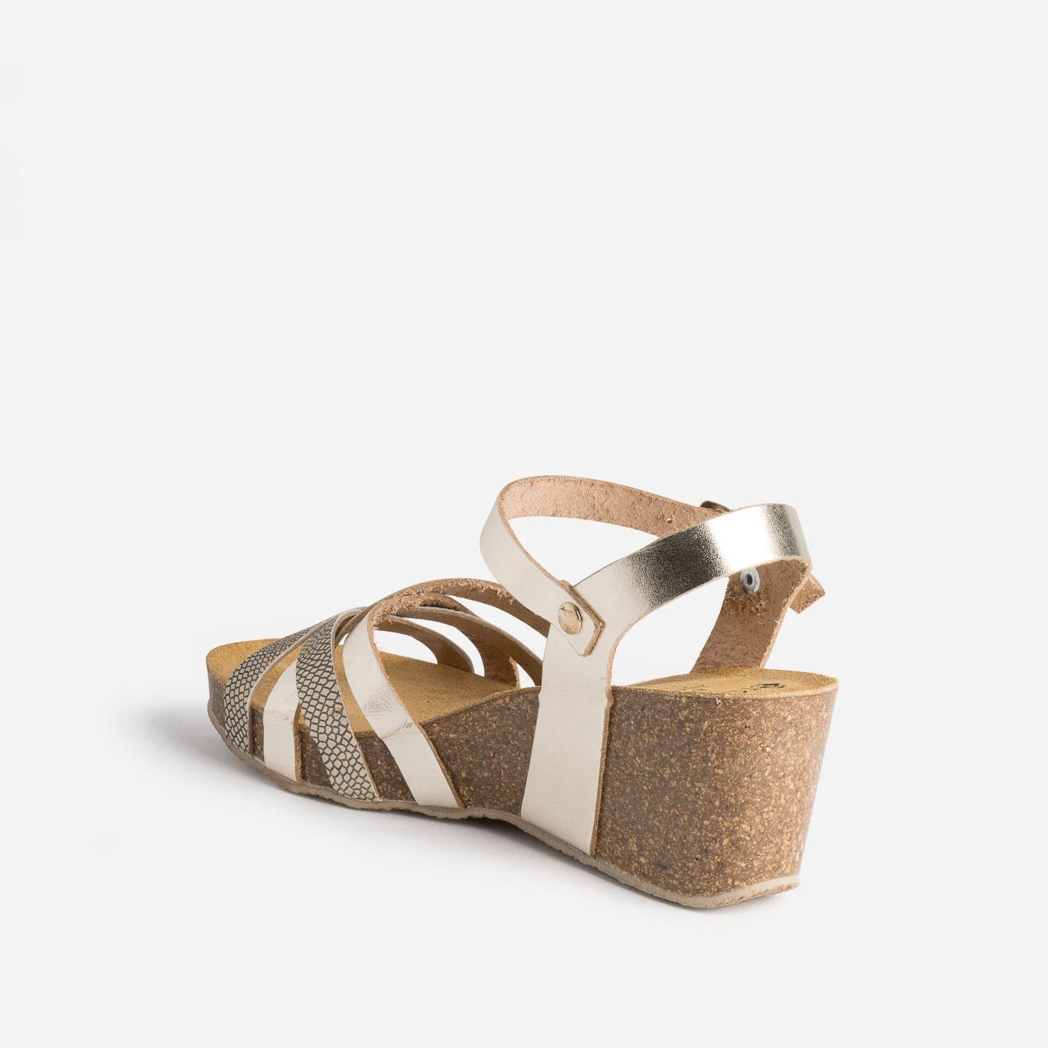 Sandale Compensée Anatomique Dorée En Cuir 6 Sandale Compensée Anatomique Dorée En Cuir – Image 4