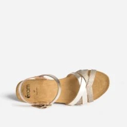 Sandale Compensée Anatomique Dorée En Cuir 12 Sandale Compensée Anatomique Dorée En Cuir -Boutique Caprice WWWERM 10385920287 4