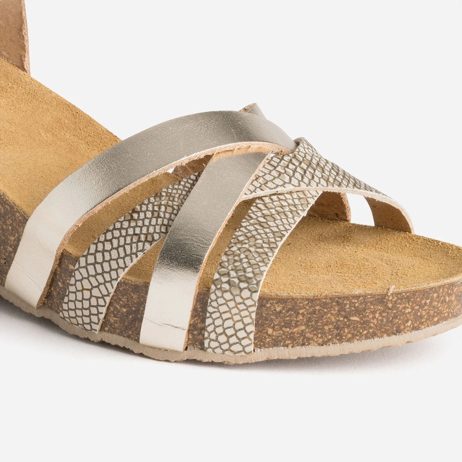 Sandale Compensée Anatomique Dorée En Cuir 8 Sandale Compensée Anatomique Dorée En Cuir – Image 6