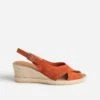 Sandale Compensée Terracotta En Cuir Velours -Boutique Caprice WWWERM 10385920297 0