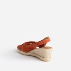 Sandale Compensée Terracotta En Cuir Velours -Boutique Caprice WWWERM 10385920297 3