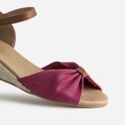 Sandale Rose Textile à Petit Talon Compensé -Boutique Caprice WWWERM 10385920307 5