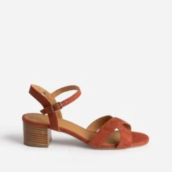Sandale ERAM FLEX Terracotta En Cuir Velours