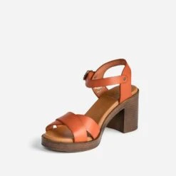 Sandale Orange Foncé éco-conçue En Cuir -Boutique Caprice WWWERM 10386330029 2