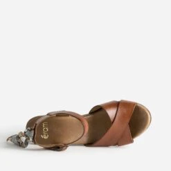 Sandale Cognac En Cuir Détail Foulard -Boutique Caprice WWWERM 10386330052 4