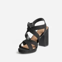 Sandale TEXTO Noire Suédée -Boutique Caprice WWWERM 10386330421 2