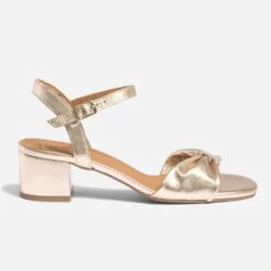 Sandale ERAM FLEX Dorée En Cuir à Nœud