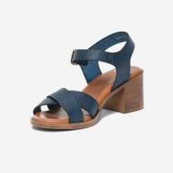 Sandale Bleue En Cuir Embossé 11 Sandale Bleue En Cuir Embossé -Boutique Caprice WWWERM 10386330554 2