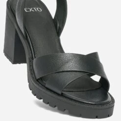 Sandale TEXTO Noire à Semelle Crantée -Boutique Caprice WWWERM 10386340053 4