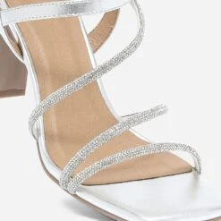 Sandale TEXTO Argentée à Brides Strassées -Boutique Caprice WWWERM 10386340062 4