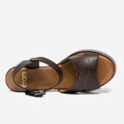 Sandale Marron En Cuir à Brides Croisées -Boutique Caprice WWWERM 10386340075 3