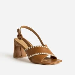 Sandale Camel En Cuir Avec Broderies -Boutique Caprice WWWERM 10386340108 1