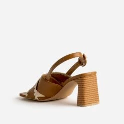 Sandale Camel En Cuir Avec Broderies -Boutique Caprice WWWERM 10386340108 3