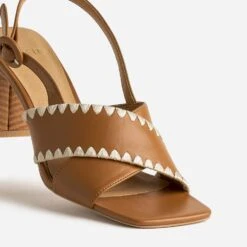 Sandale Camel En Cuir Avec Broderies -Boutique Caprice WWWERM 10386340108 5