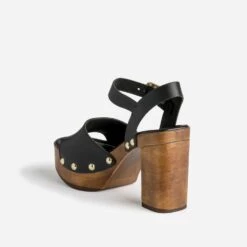 Sandale TEXTO Noire En Cuir à Plateforme -Boutique Caprice WWWERM 10386340112 3