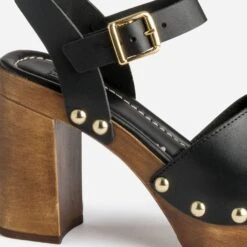 Sandale TEXTO Noire En Cuir à Plateforme -Boutique Caprice WWWERM 10386340112 5
