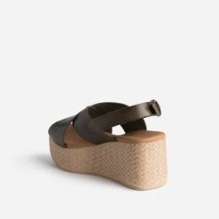 Sandale Compensée TEXTO Kaki En Cuir -Boutique Caprice WWWERM 10386420063 3