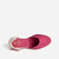 Espadrille Compensée Framboise éco-conçue En Toile -Boutique Caprice WWWERM 10386420095 4