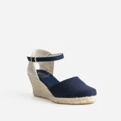 Espadrille Compensée Bleu Marine En Toile -Boutique Caprice WWWERM 10386420103 1