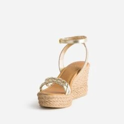 Sandale Compensée TEXTO Or En Cuir -Boutique Caprice WWWERM 10386420122 2