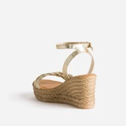 Sandale Compensée TEXTO Or En Cuir -Boutique Caprice WWWERM 10386420122 3