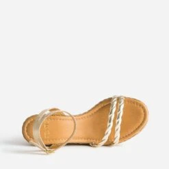 Sandale Compensée TEXTO Or En Cuir -Boutique Caprice WWWERM 10386420122 4