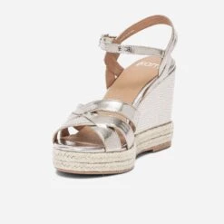 Sandale Compensée Dorée-cuivrée Effet Python -Boutique Caprice WWWERM 10386420589 2