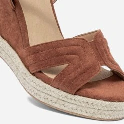 Sandale Compensée TEXTO Rouille Suédée -Boutique Caprice WWWERM 10386420595 4