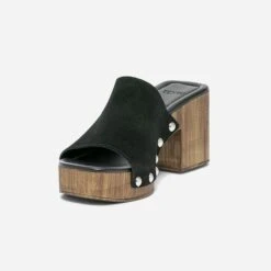 Mule à Talon TEXTO Noire En Cuir Velours -Boutique Caprice WWWERM 10386550167 2